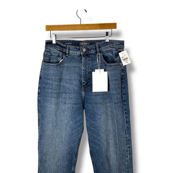 DL1961 Emilie Straight Ultra High Rise Vintage 31" Jeans, Dark Oasis, Size 30 - Picture 3 of 15